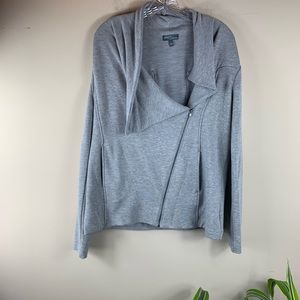 Market & Spruce Grey Asymmetrical Moto Zip Jacket